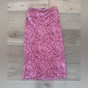 Topshop Pink Zebra Bias Skirt